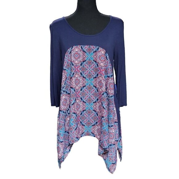 Signature Studio Sharkbite Hem, Loose fit, Lightweight Women's Tunic. Size Small - Picture 1 of 6
